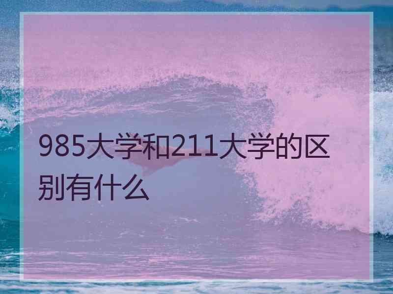 985大学和211大学的区别有什么