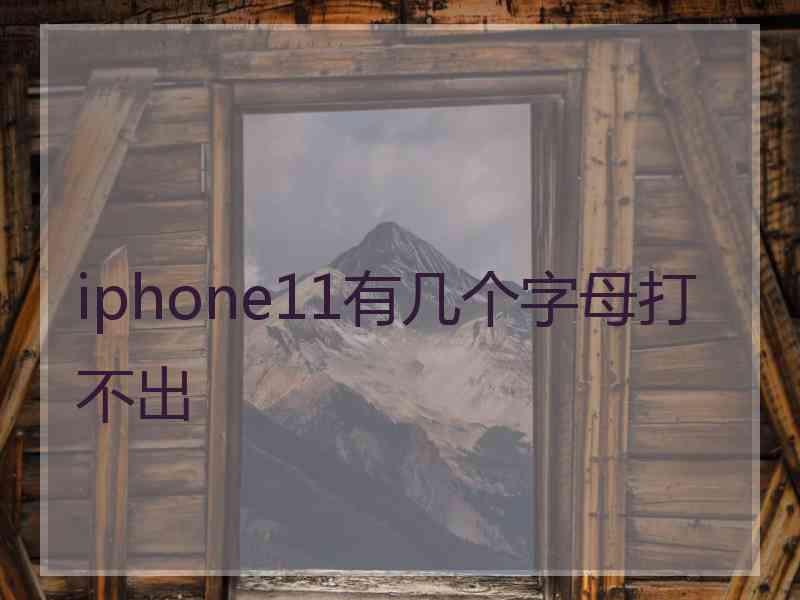 iphone11有几个字母打不出