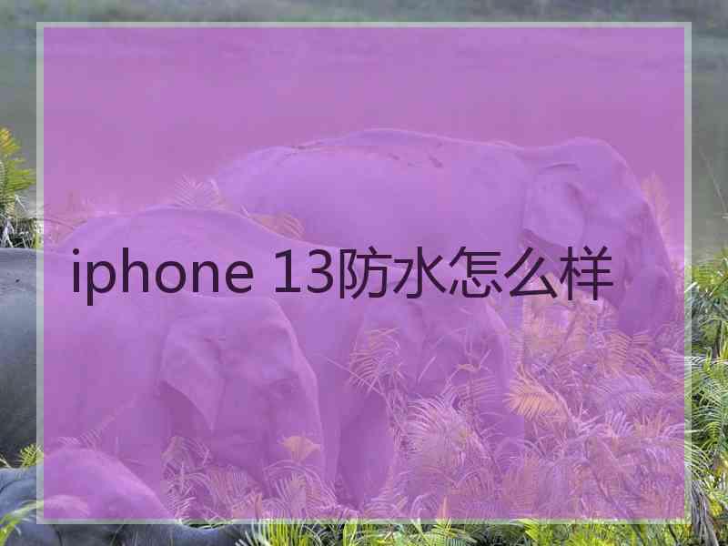 iphone 13防水怎么样