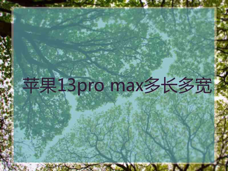 苹果13pro max多长多宽