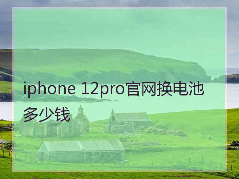 iphone 12pro官网换电池多少钱