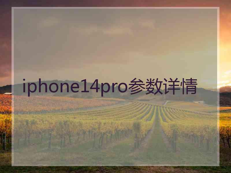 iphone14pro参数详情