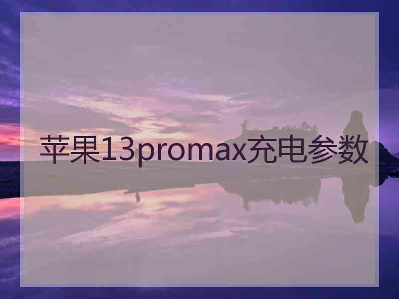 苹果13promax充电参数