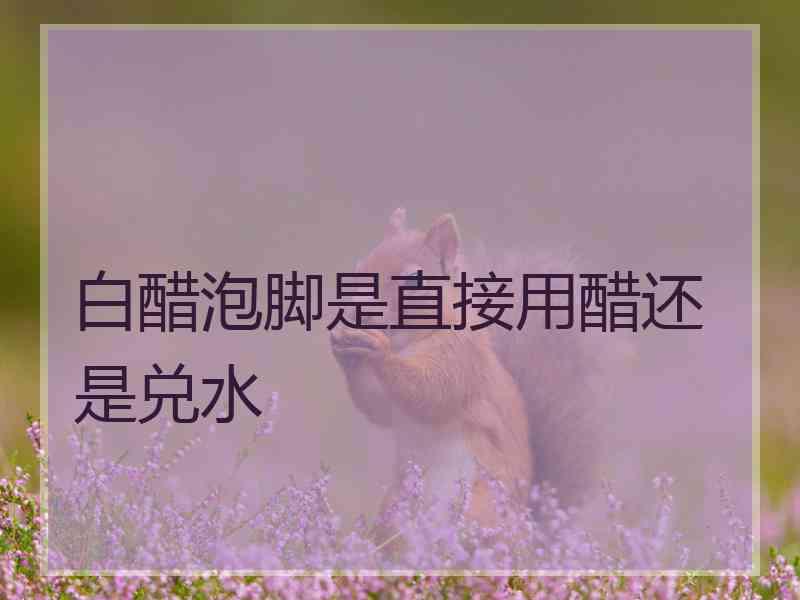 白醋泡脚是直接用醋还是兑水