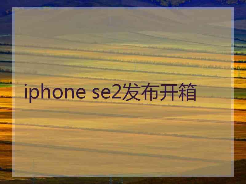 iphone se2发布开箱