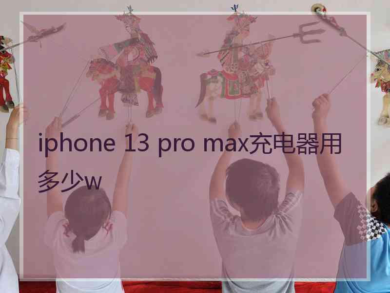 iphone 13 pro max充电器用多少w