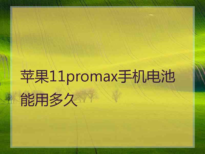 苹果11promax手机电池能用多久