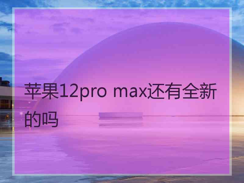 苹果12pro max还有全新的吗