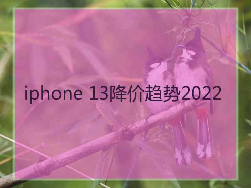 iphone 13降价趋势2022