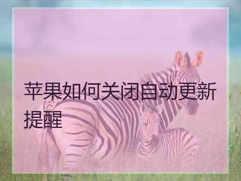 苹果如何关闭自动更新提醒