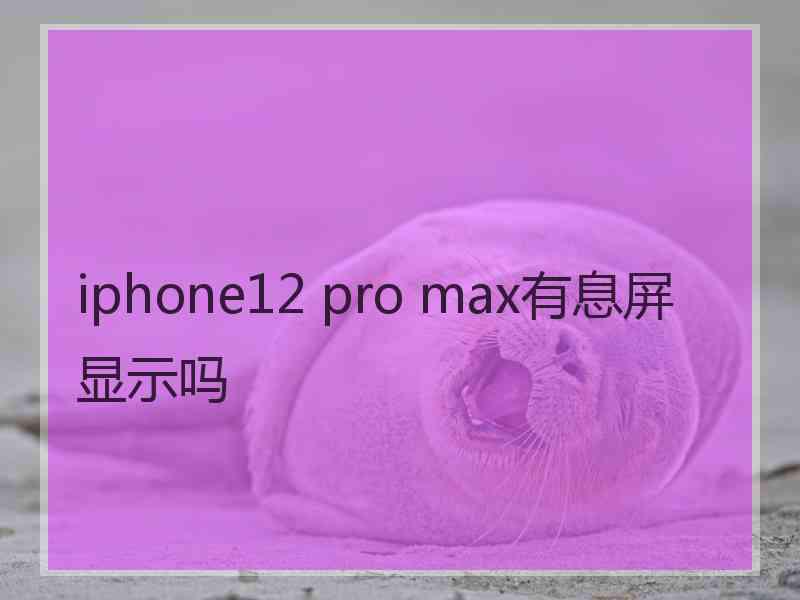 iphone12 pro max有息屏显示吗