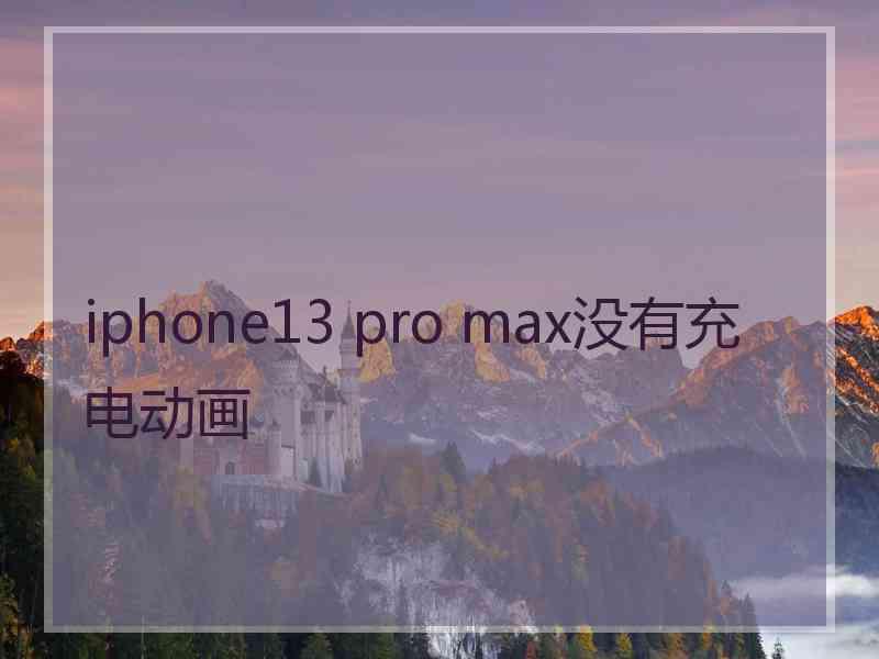 iphone13 pro max没有充电动画