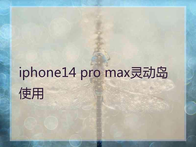 iphone14 pro max灵动岛使用