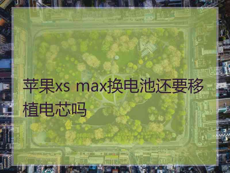 苹果xs max换电池还要移植电芯吗