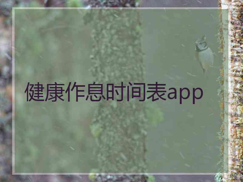 健康作息时间表app