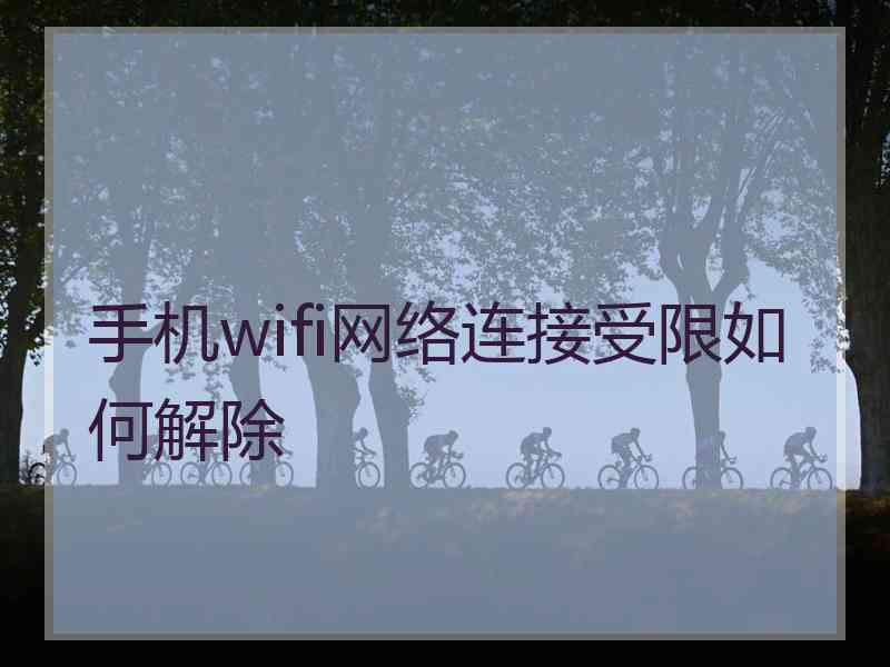 手机wifi网络连接受限如何解除