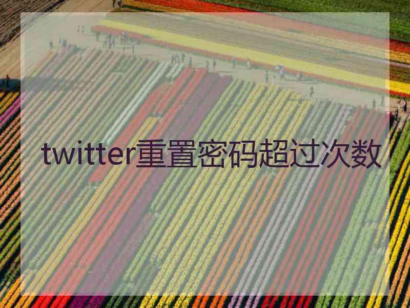 twitter重置密码超过次数