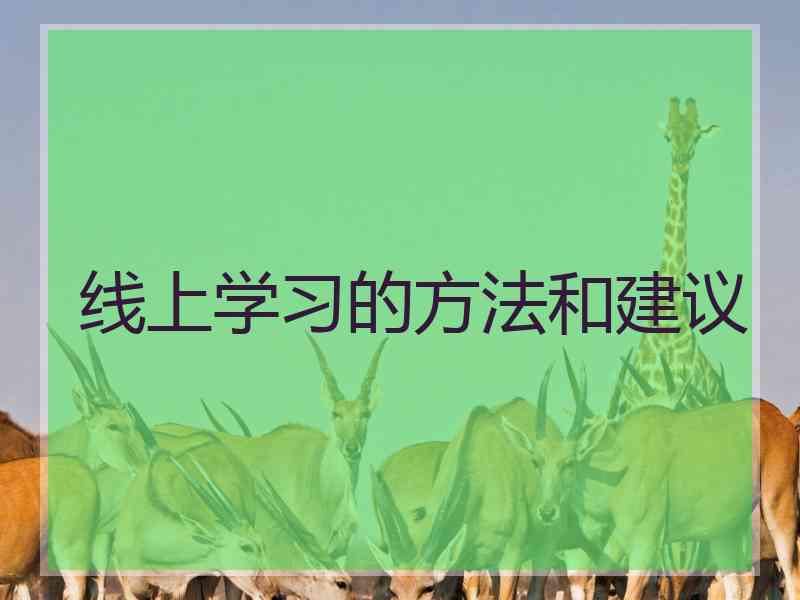 线上学习的方法和建议