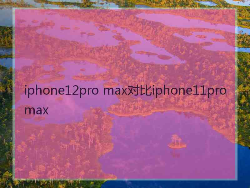 iphone12pro max对比iphone11promax