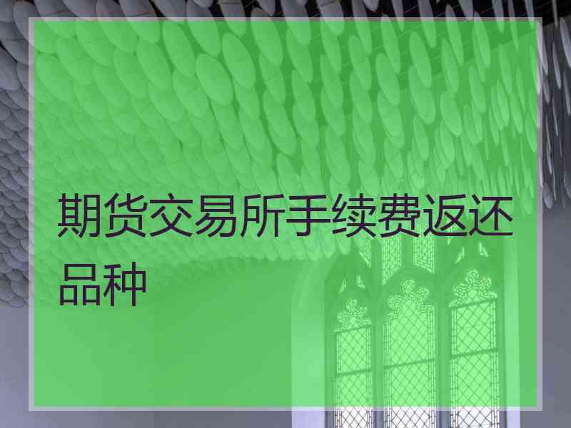 期货交易所手续费返还品种