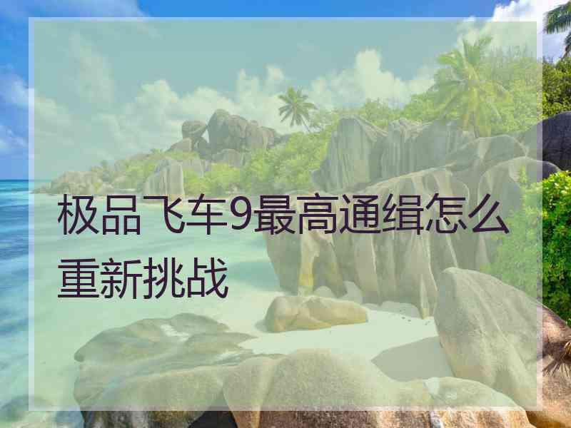 极品飞车9最高通缉怎么重新挑战