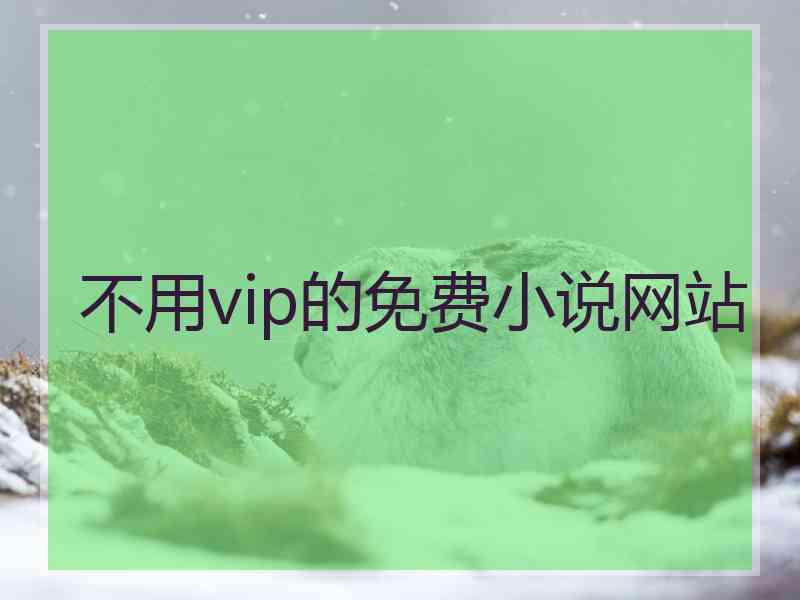 不用vip的免费小说网站