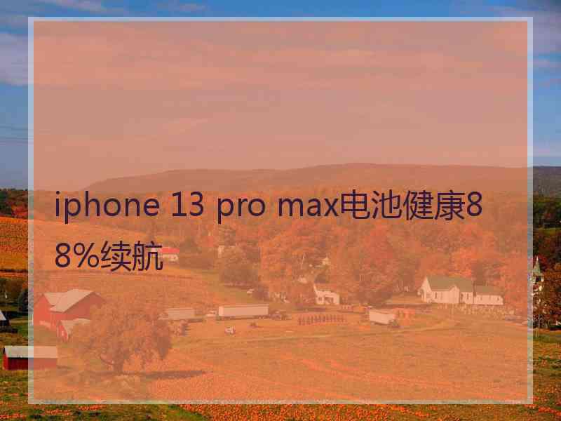 iphone 13 pro max电池健康88%续航