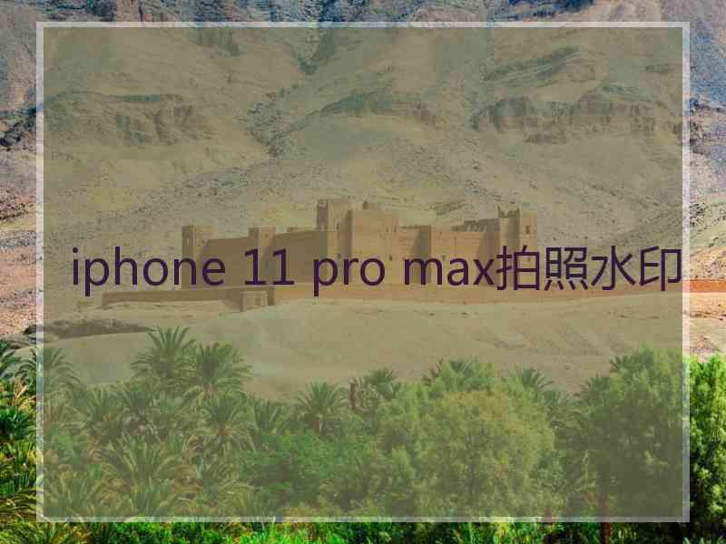 iphone 11 pro max拍照水印