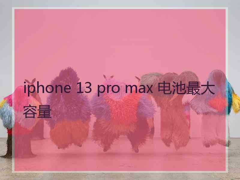 iphone 13 pro max 电池最大容量