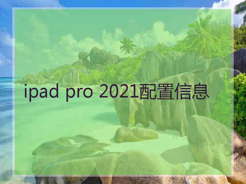 ipad pro 2021配置信息