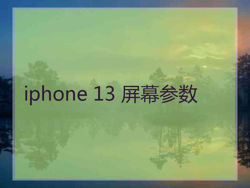 iphone 13 屏幕参数