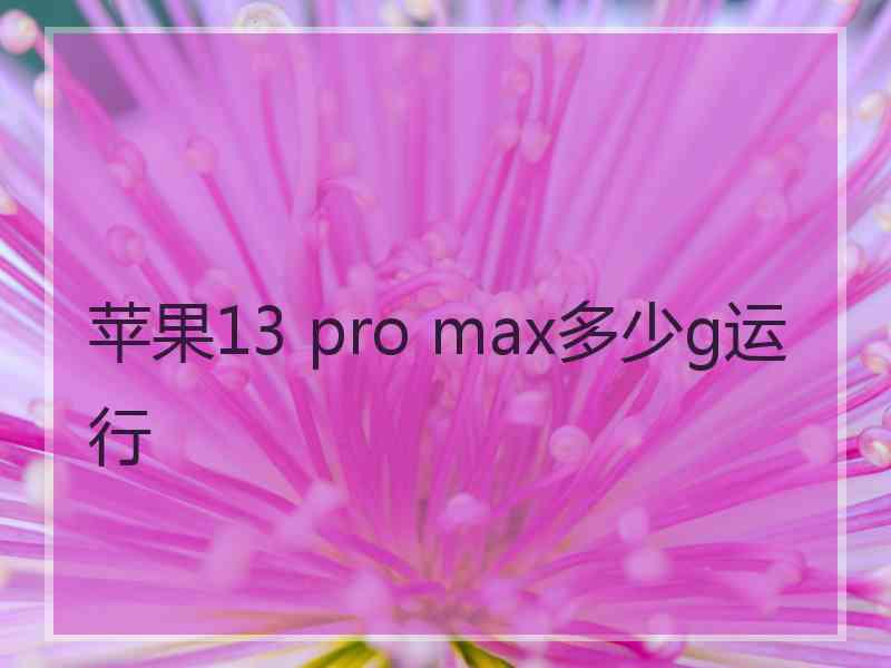 苹果13 pro max多少g运行