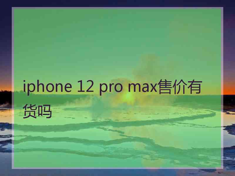 iphone 12 pro max售价有货吗