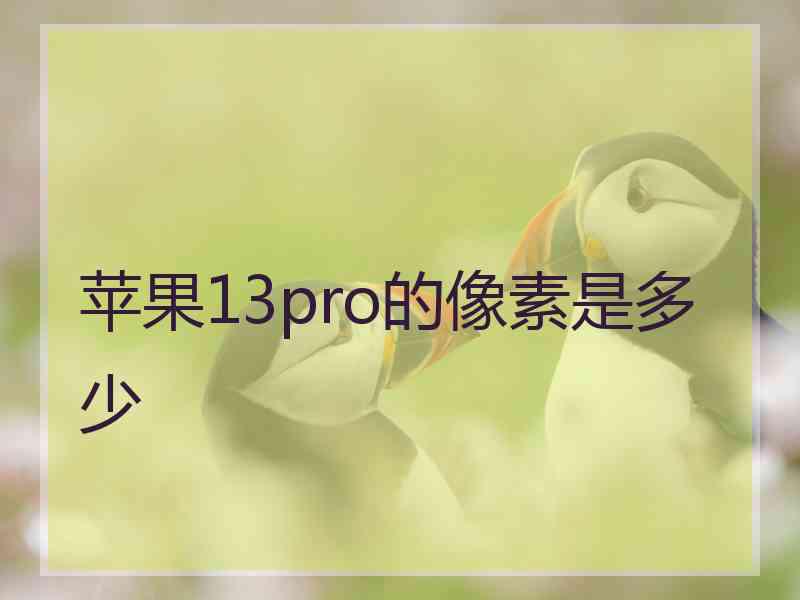 苹果13pro的像素是多少