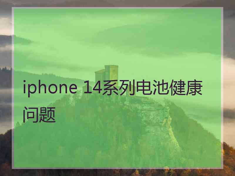 iphone 14系列电池健康问题