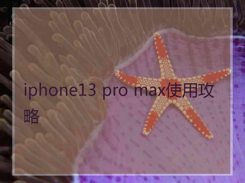 iphone13 pro max使用攻略