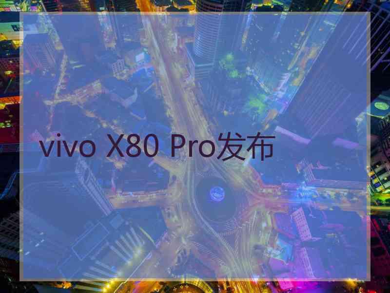 vivo X80 Pro发布