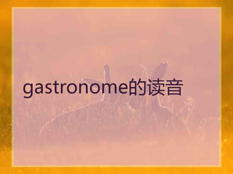 gastronome的读音