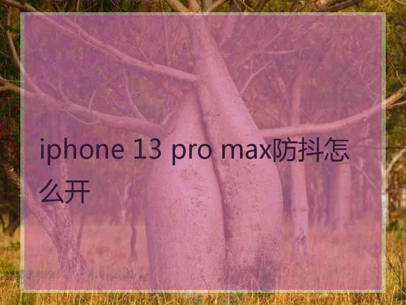 iphone 13 pro max防抖怎么开