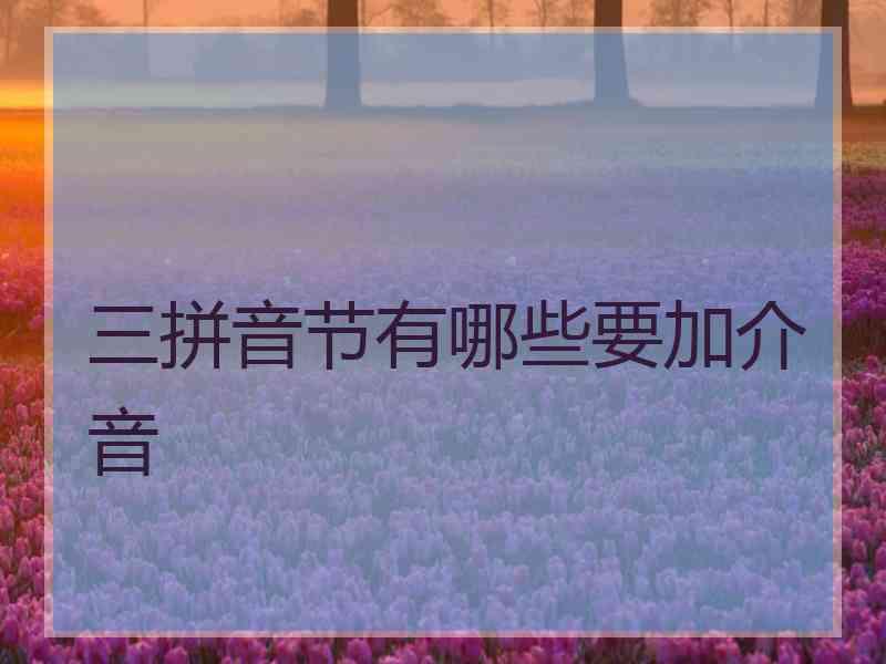 三拼音节有哪些要加介音