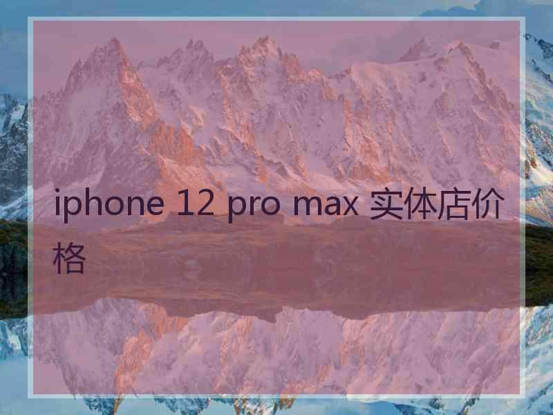 iphone 12 pro max 实体店价格