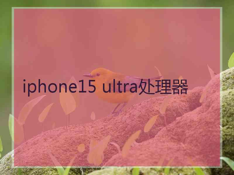 iphone15 ultra处理器