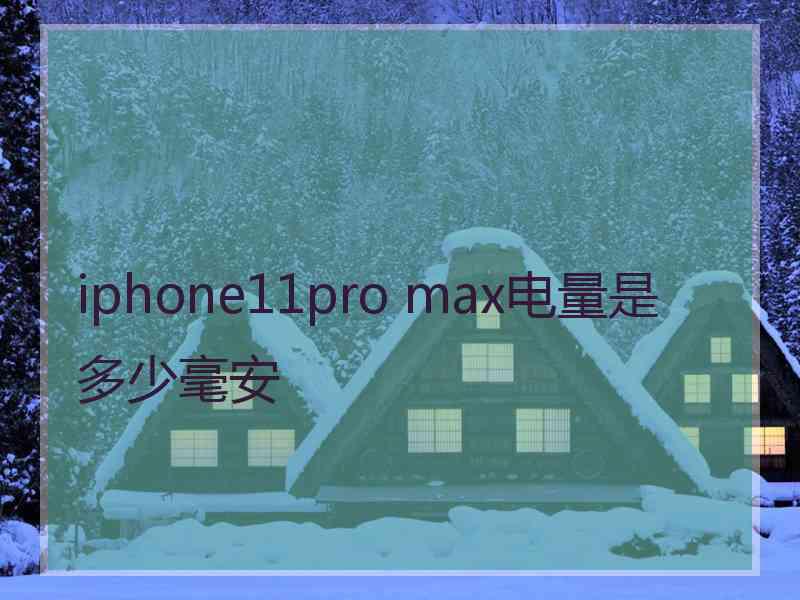 iphone11pro max电量是多少毫安