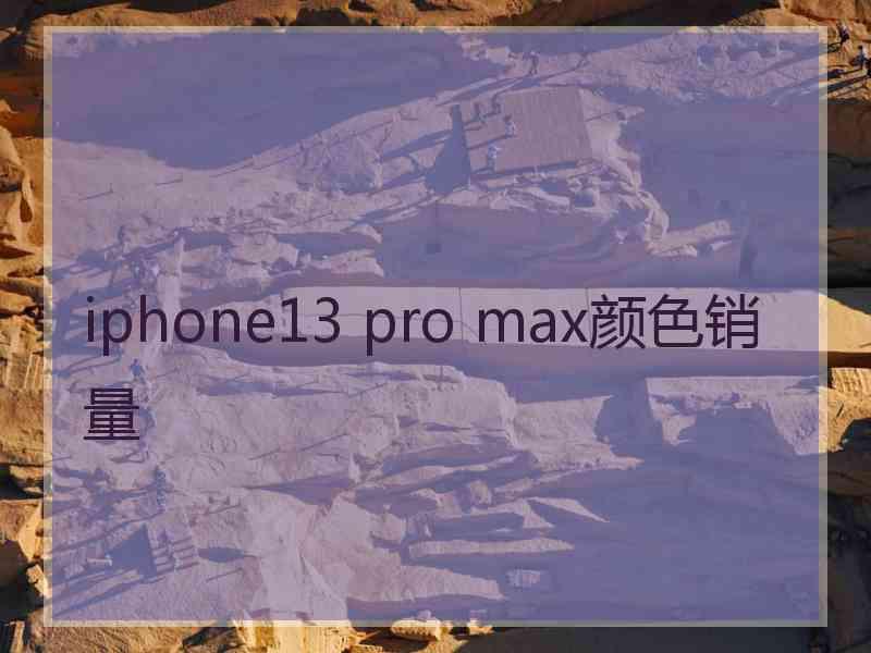 iphone13 pro max颜色销量