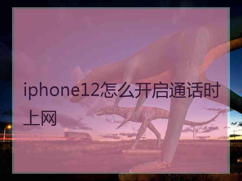 iphone12怎么开启通话时上网