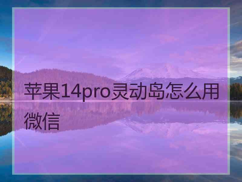 苹果14pro灵动岛怎么用微信