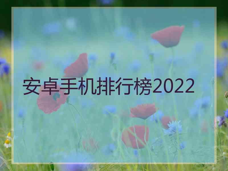 安卓手机排行榜2022