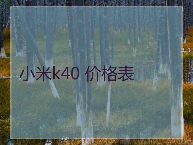 小米k40 价格表