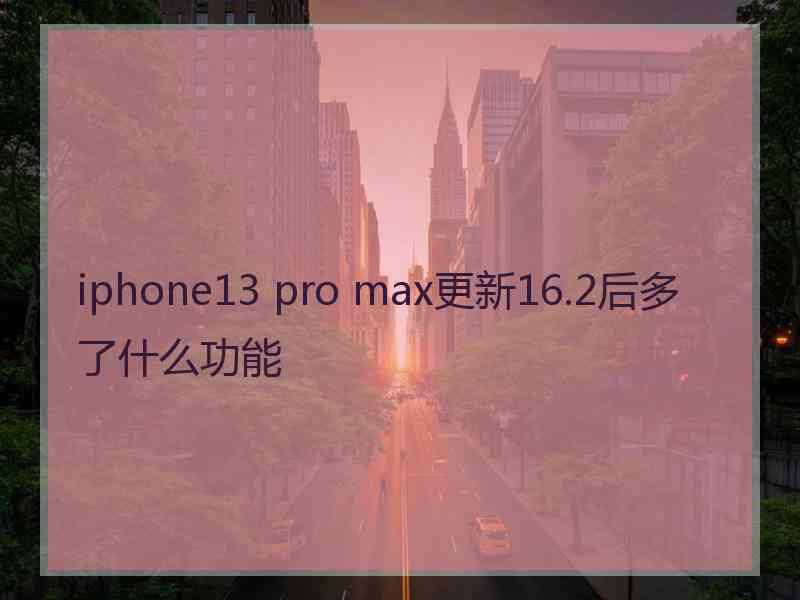 iphone13 pro max更新16.2后多了什么功能