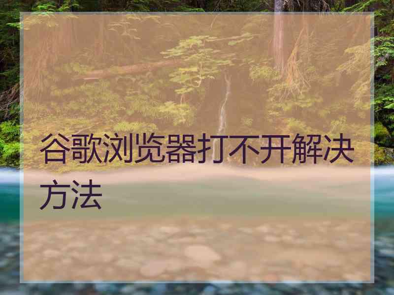 谷歌浏览器打不开解决方法